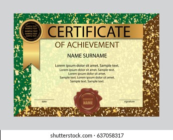 Certificate of achievement template . Elegant background. Winning the competition. Vector illustration.