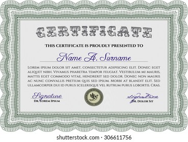 Certificate of achievement template. Elegant design. Frame certificate template Vector.Complex background. 