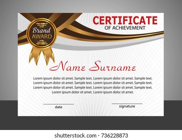 Certificate of achievement template. Elegant design. Vector illustration.