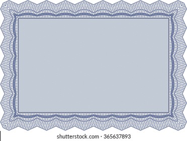 Certificate of achievement template. Excellent design. Printer friendly. Border, frame.