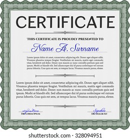 Certificate of achievement template. With guilloche pattern. Frame certificate template Vector.Good design. 
