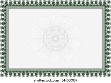 Certificate of achievement template. Money style.Printer friendly. Excellent design. 