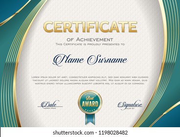 Certificate of Achievement. Template. Premium.