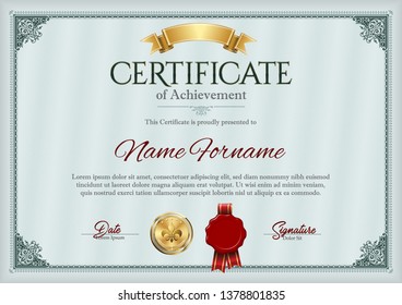 Certificate of Achievement. Template. Premium.