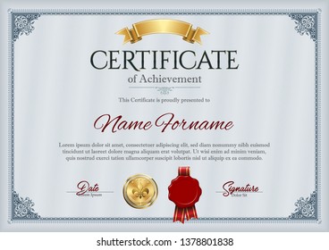 Certificate of Achievement. Template. Premium.
