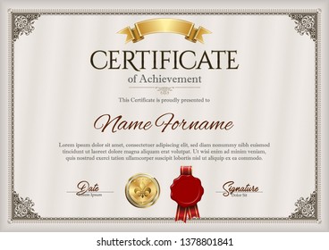 Certificate of Achievement. Template. Premium.