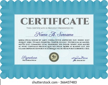 Certificate of achievement template. Superior design. Vector pattern that is used in currency and diplomas.Printer friendly. 