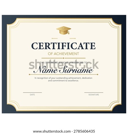 Certificate of achievement template. vector illustration