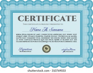 Certificate of achievement template. Vector pattern that is used in currency and diplomas.Printer friendly. Complex design. 
