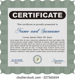 Certificate of achievement template. Vector pattern that is used in currency and diplomas.Complex background. Cordial design. 