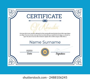 certificate  achievement vector honor award modern creative design template