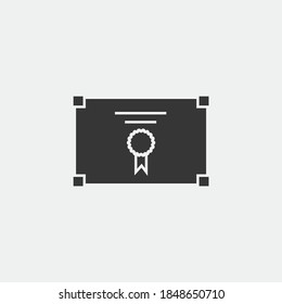 certificate achievement vector icon award