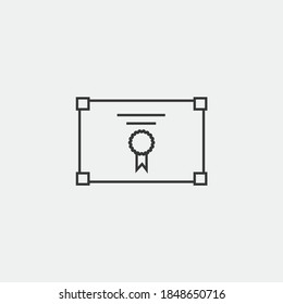 certificate achievement vector icon award