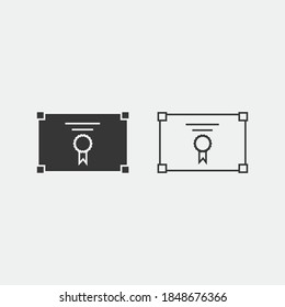 certificate achievement vector icon diploma degree doctorate