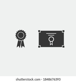 certificate achievement vector icon diploma degree doctorate