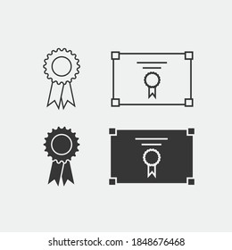 certificate achievement vector icon diploma degree doctorate
