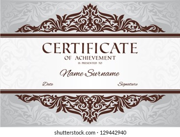 ilustración vectorial de certificado de logro