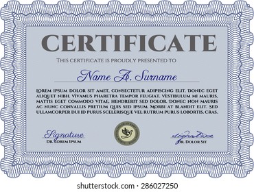 Certificate of achievement. Vector pattern that is used in currency and diplomas.Easy to print. Excellent design. 