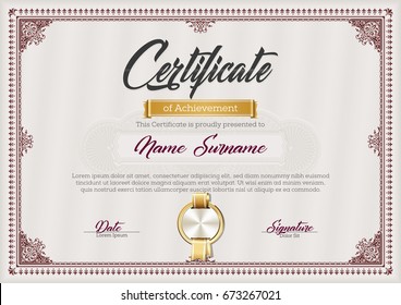 Certificate of Achievement Vintage Frame