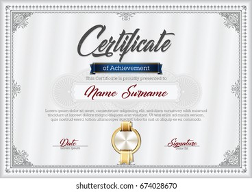 Marco vintage de certificado de logro.
