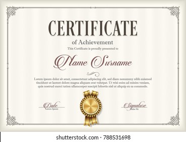 Certificate of Achievement Vintage Frame 