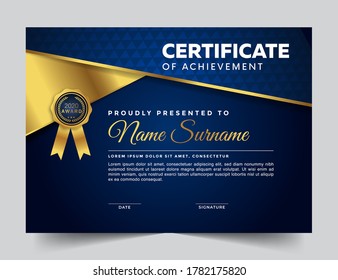 Certificate Achievements Design Template Abstract Shapes Stock Vector ...