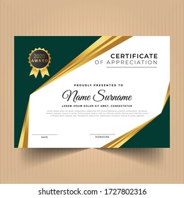 Certificate of apprecaition template design, Premium abstract certificate design template