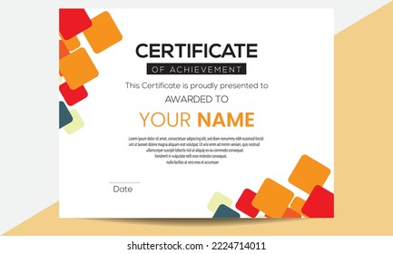 Certificate of Appreciation or achievement. Print ready designed for diploma, award, business, university, school, and corporate