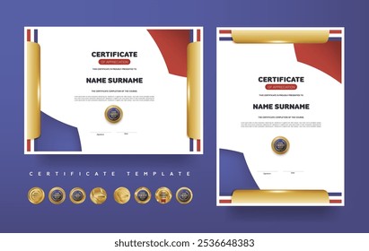 Certificate of appreciation or Award diploma template design and vector golden Luxury premium badges design