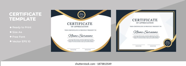 Plantilla de premio de certificado de apreciación