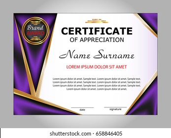 Certificate of appreciation. Award winner. Vector illustration.