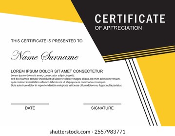 Certificate of appreciation border template. Modern diploma design with line pattern. Vector illustration, Black and white certificates template design. eight horizontal diploma certificates. vector