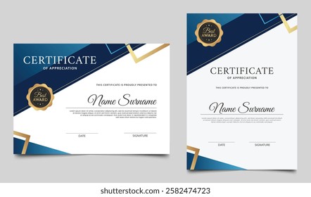 Certificate of appreciation border template. Modern certificate layout design for diploma, award and business. Vector