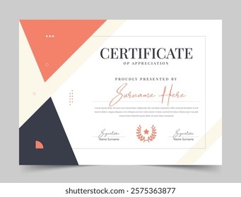 Certificate of appreciation, Clean modern certificate with badge, Certificate vector template