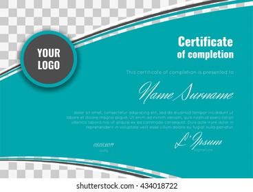 Certificate of appreciation (completion, achievement, graduation, diploma or award). Stock vector.