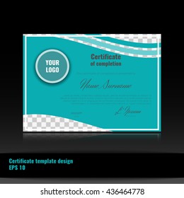 Certificate of appreciation (completion, achievement, graduation, diploma or award). Stock vector.
