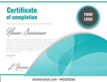 Certificate of appreciation (completion, achievement, graduation, diploma or award). Stock vector.