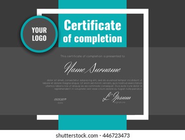 Certificate of appreciation (completion, achievement, graduation, diploma or award). Stock vector.