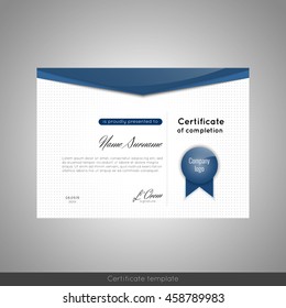 Certificate of appreciation (completion, achievement, graduation, diploma or award). Stock vector.