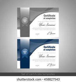 Certificate of appreciation (completion, achievement, graduation, diploma or award). Stock vector.