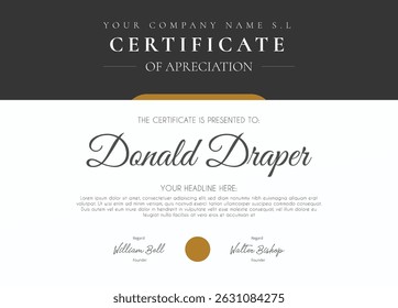 Certificate of Appreciation for Creative Excellence