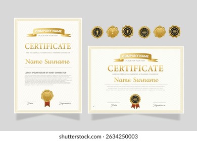 Certificado de diseño de apreciación. Vector de Plantilla de certificado limpio
