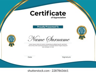 plantilla de diseño de certificado de apreciación