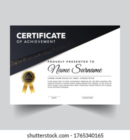 Certificate of appreciation design template with modern shapes