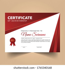 Certificate of appreciation design template with modern shapes