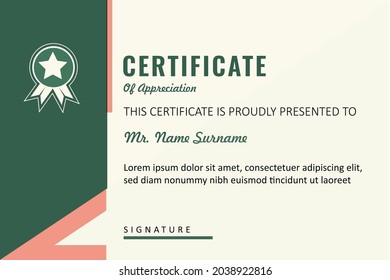 Certificate of appreciation design template for various activities, both competitions and awards.