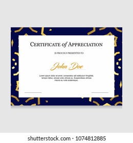 Certificate of appreciation design vector 