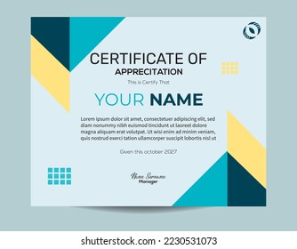 Certificate of appreciation or diploma design template