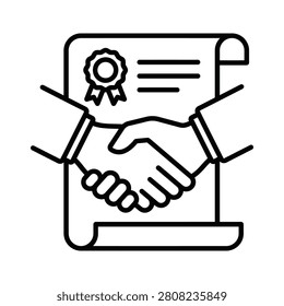 Certificate of appreciation document with successful partnership handshake vector eps