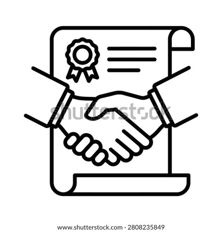 Certificate of appreciation document with successful partnership handshake vector eps